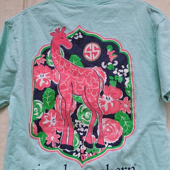 Simply Southern  blue Giraffe graphic short sleeve cotton T Shirt size small - Picture 3 of 5